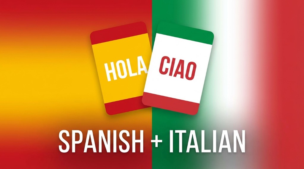 Spanish + Italian together — 940+ cards (via English) Anki flashcards - 940+ paired vocabulary cards (Spanish + Italian via English)